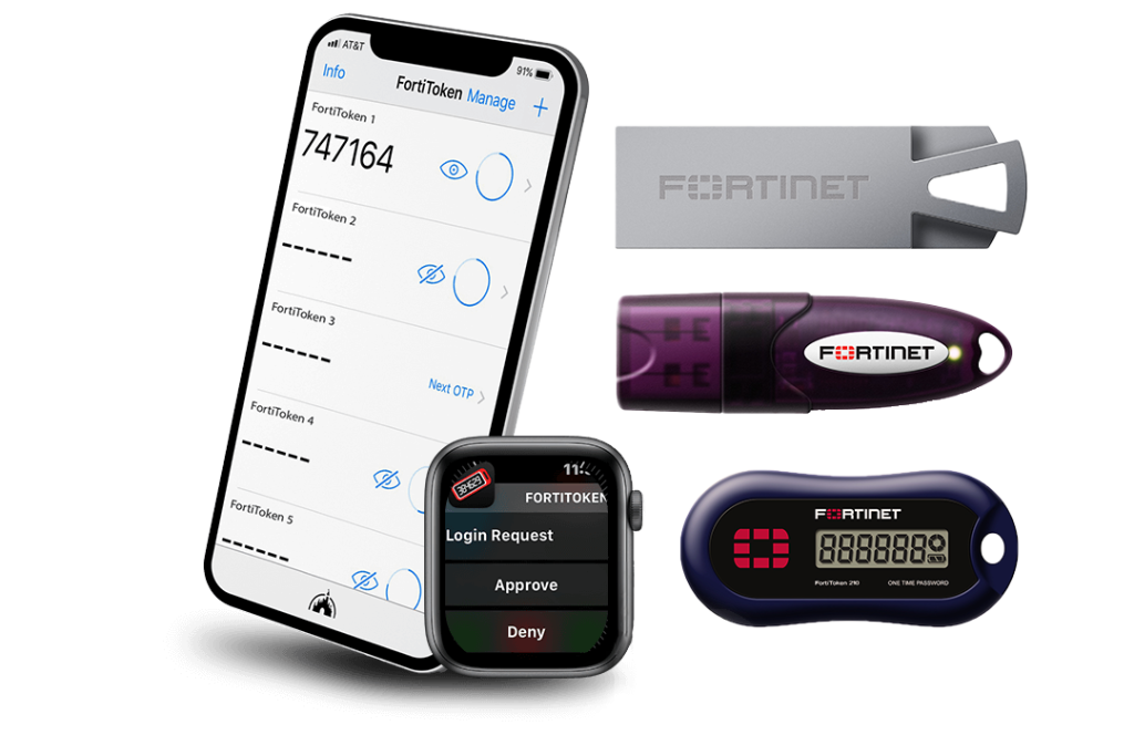 fortitoken form factor Fortinet FortiToken -> Multi Factor Authentication (MFA)