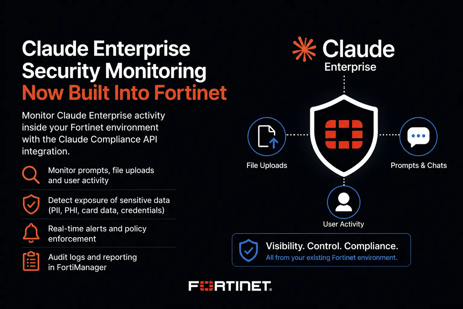 claude enterprise security monitoring fortinet integration